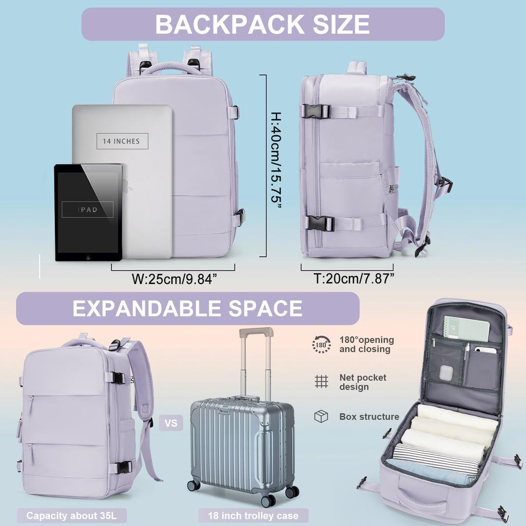 Travel Backpack Airplane Cabin for Women Men Carry Ons Ryanair 40x20x25 Cabin Bag Short Distance Leisure Laptop Backpack Luggage