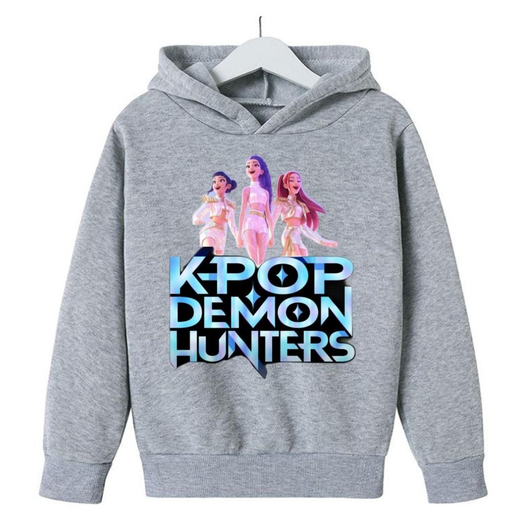 KPop Demon Girls Fashion Casual Sweatshirt Movie New Kids K-Pop Demon Hunters Hooded Tops Toddler Girl Clothes Hunters Hoodie
