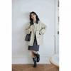 2026 Womens Lightweight Cotton-Quilted Short Trench Coat Color-Block Casual Outerwear Loose Fit With POLO Collar
