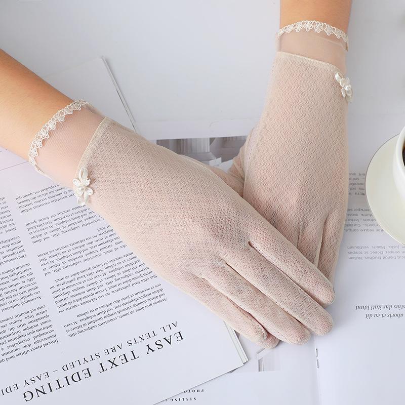 

Женские эластичные летние велосипедные перчатки с сенсорным экраном - Защита от УФ-лучей, Тонкие, Ледяной шелк, Защита от солнца One Size