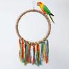 Pet Bird Parrot Toy Cotton Rope Circle Toys Chewing Bite Parrot Perch Hanging Cage Swing Rope Ring Stand Climb Toy Bird Supplies