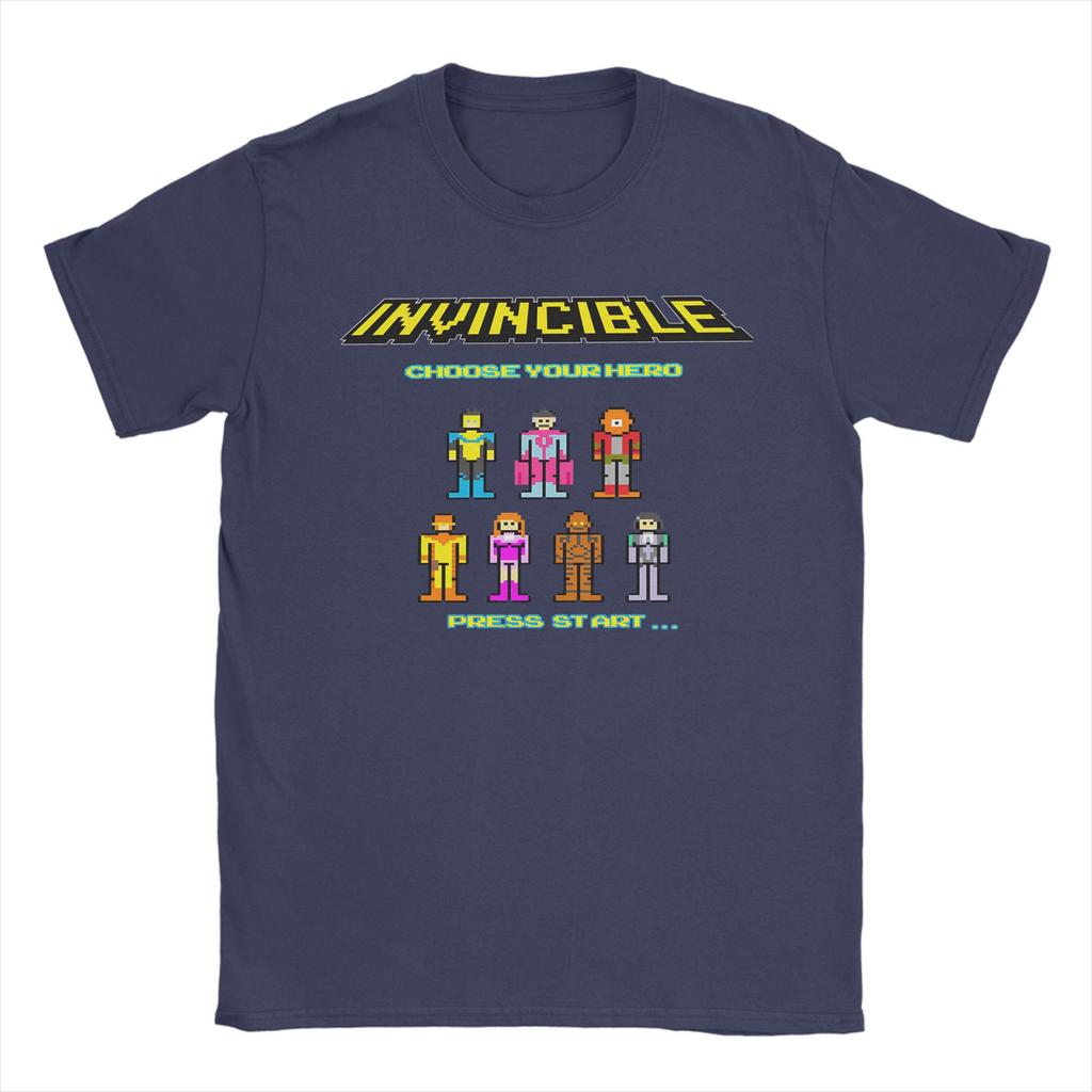 Unisex T-Shirt Unbesiegbar Wähle deinen Helden Tolle Baumwoll-T-Shirts Kurzarm bisschen T-Shirt Rundhals Kleidung XL XL