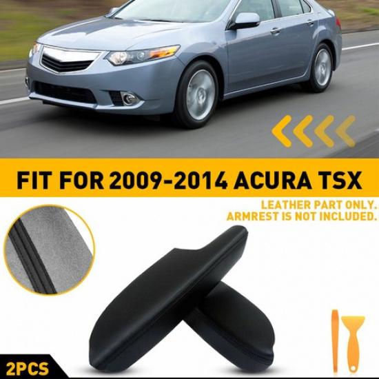 2x Door Front Cover Panels Skin Leather Armrest Fit 2009-2014 Set TSX Acura