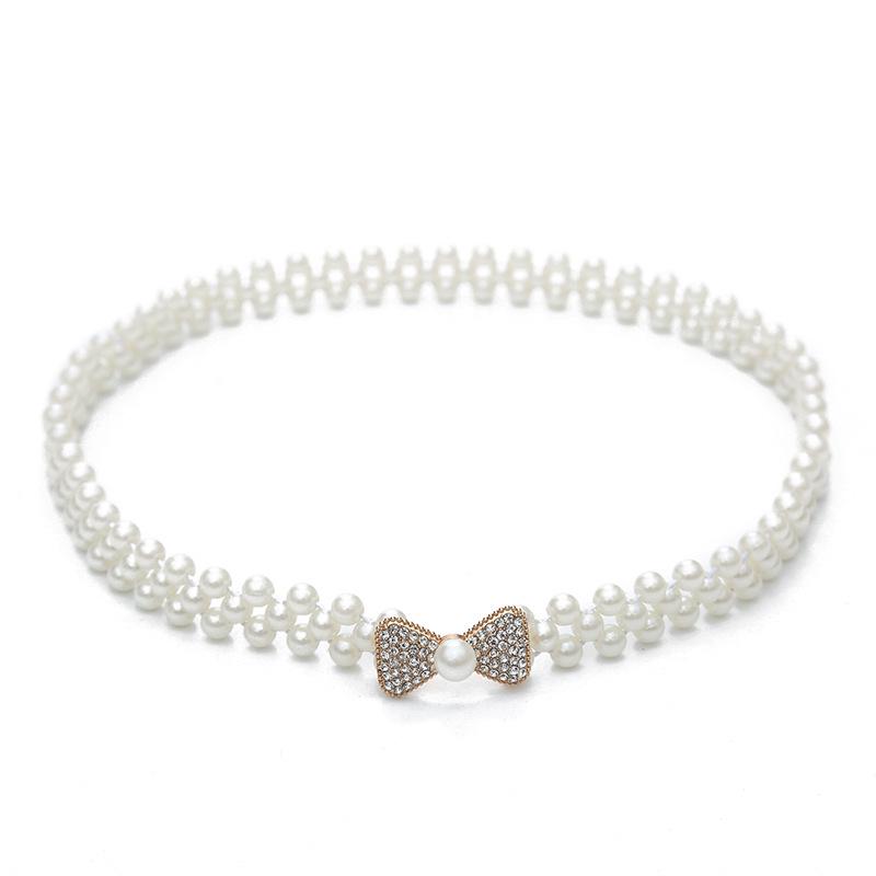 Women's Korean Style Pearl Waist Belt - Elegant, Versatile, Thin Elastic Chain with 22 Sweet Designs