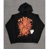 Heavy fleece foam print spider web hoodie sports casual sweater sweatpants set