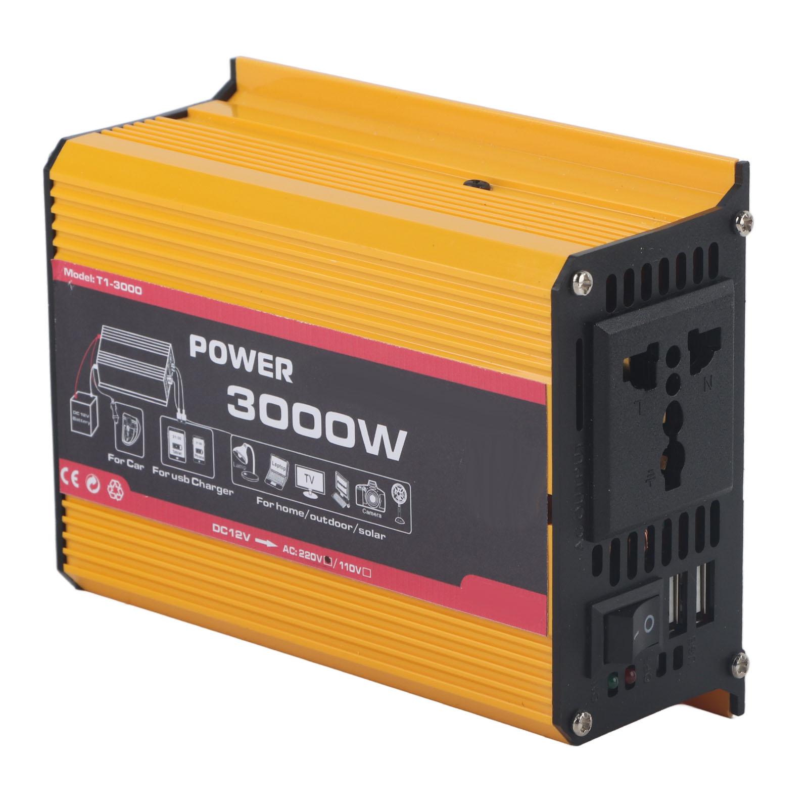 

Автомобильный инвертор 3000 Вт, двойной USB-автоматический преобразователь мощности, модифицированный синусоидальный трансформатор