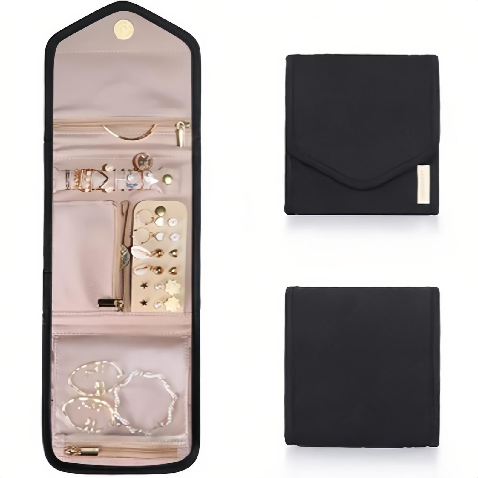 Jewelry Pouch Portable Travel Home Jewelry Box Jewelry Case Foldable Bag Multifunctional Necklace Earring Accessories Bag