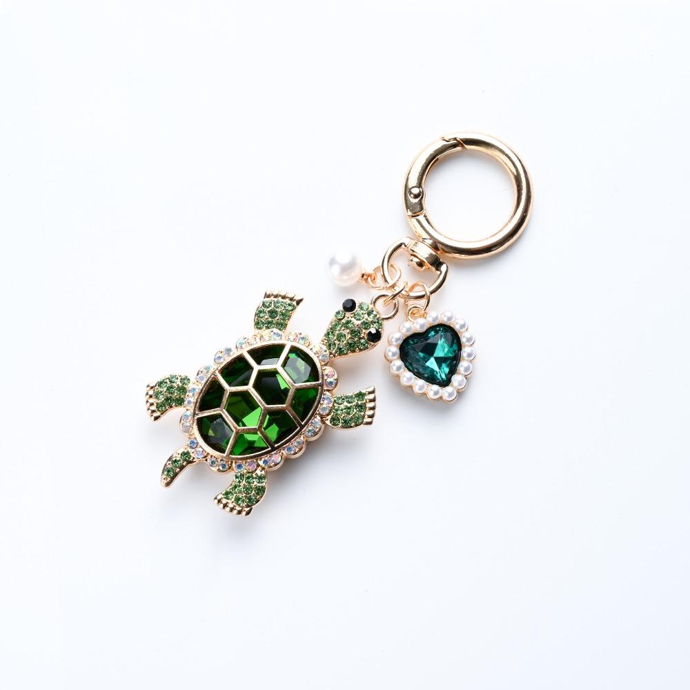 Rhinestone Marine Turtle Pendant Imitation Pearl Ocean Hanging Pendant Turtle Keychain Bag Pendant