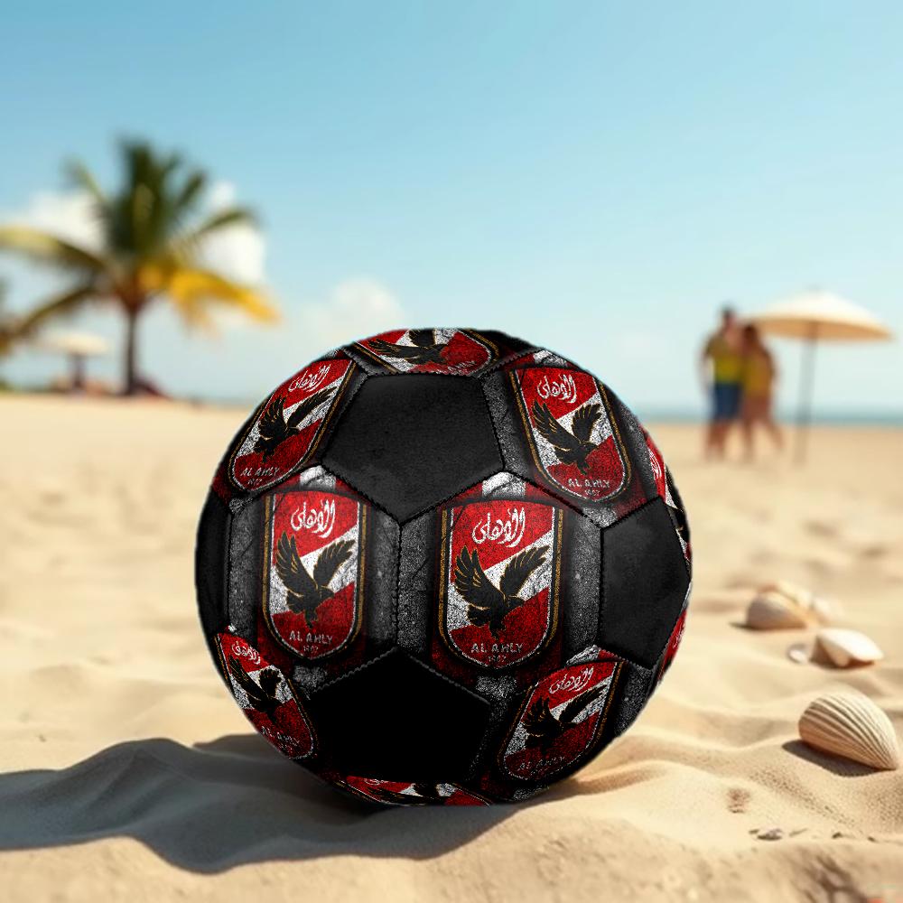 Al Ahly Sporting Club Soccer Ball, colorful, suitable for all ages, machine-stitched, PVC material, competition grade, durable and high bounce