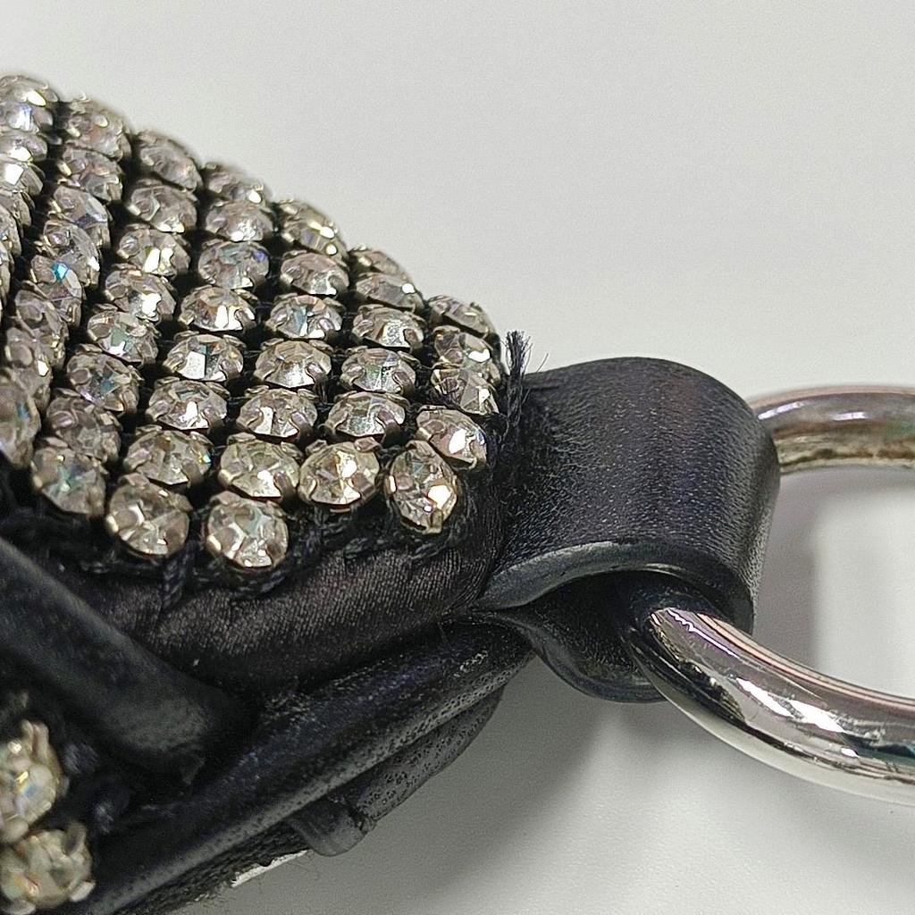 [Pre-Owned] Attica Series Adjustable Rhinestone Chain Internal Leather Logo Decoration Cowhide And Sheepskin Mini Shoulder Crossbo - Very Good #GCYV54