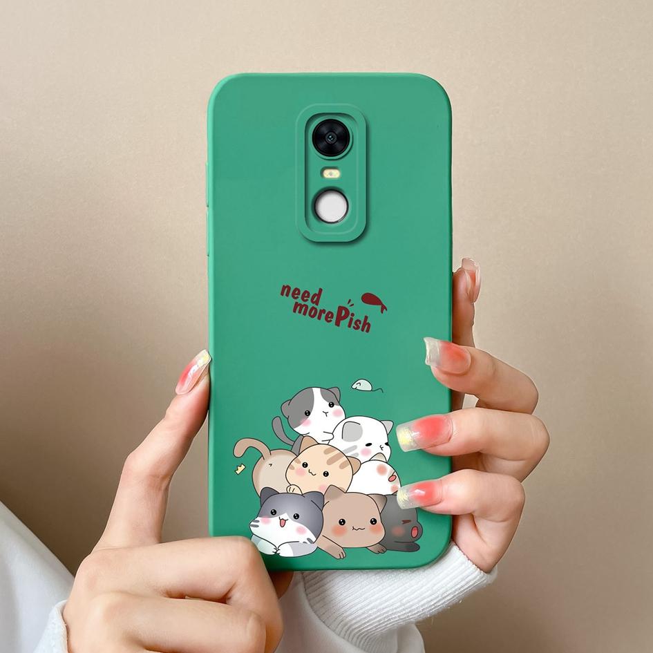 For Redmi Note 7S 9S 10S 7 8 9 10 9T 10T K80 Pro Max Plus Phone Casing Lovely Kitten Owl Pattern Square Liquid Silicone Protection Case For Redmi Capa