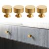Brushed Gold Brass Pulls Wardrobes Door Handles Heavy Duty Handles Simple Installation for Kitchen Cabinets & Dressers