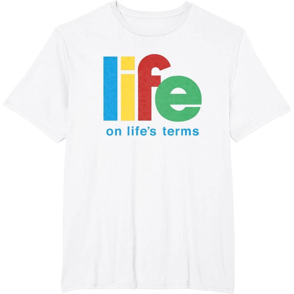 

Забавная подарочная футболка Жизнь на условиях жизни Восстановление трезвости Женская мужская одежда Индивидуальный принт в уличном стиле Графические футболки XXXXL