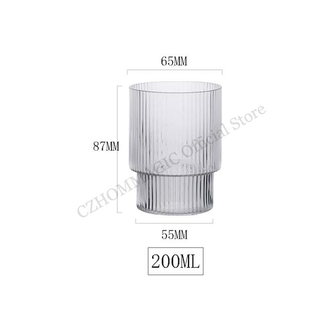 

6/4Pcs Vertical Stripe Ribbed Glass Coffee Mug Heat-Resistant Transparent Water Cups Drinking Milk Beer Tea Juice Wine Set Gifts 1Pcs