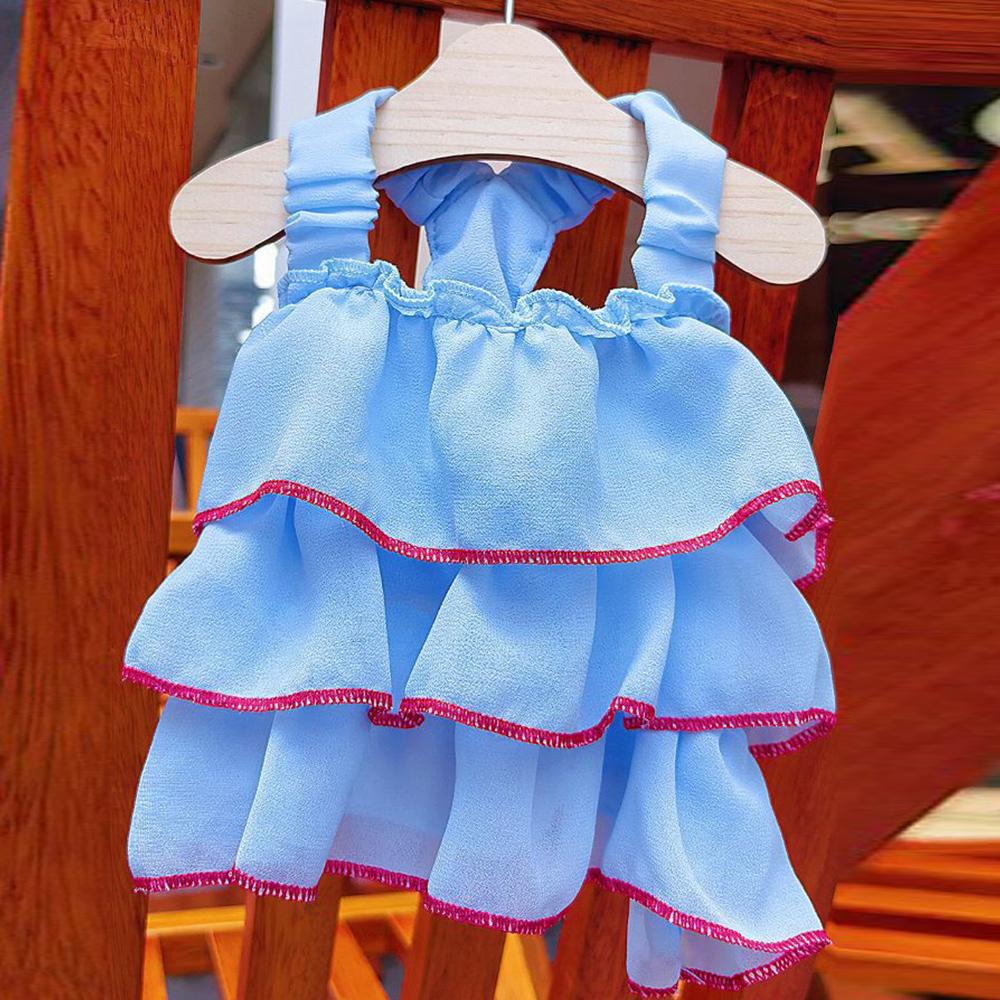 

Летнее Осеннее Платье Собаки Принцессы Трехслойные Платья Для Собак Из Шифона Свадебные Платья Для Собак Милые Тонкие Юбки Для Домашних Животных S синий