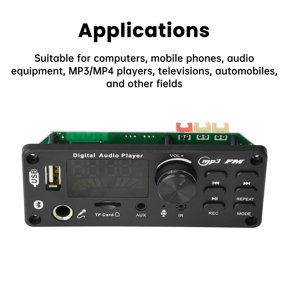 50W Verstärker Bluetooth 5.0 DIY MP3 WAV Decoder Platine Mikrofon Aufnahme Anruf Motherboard 2 * 50W 87,5-107,5MHz