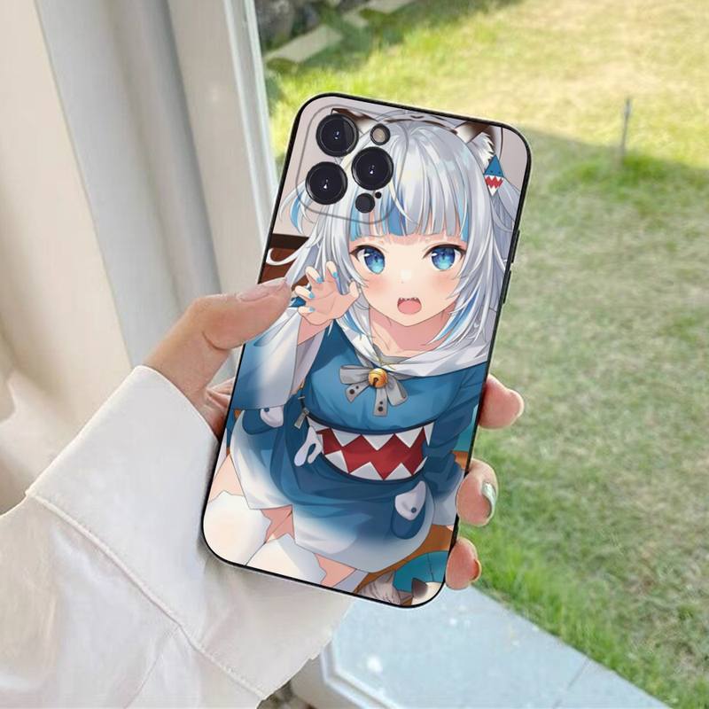 YNDFCNB Gawr Gura Handyhülle Für iPhone 6 7 8 Plus 11 12 13 14 Pro SE 2020 MAX Mini X XS XR Rückseite Funda Hülle