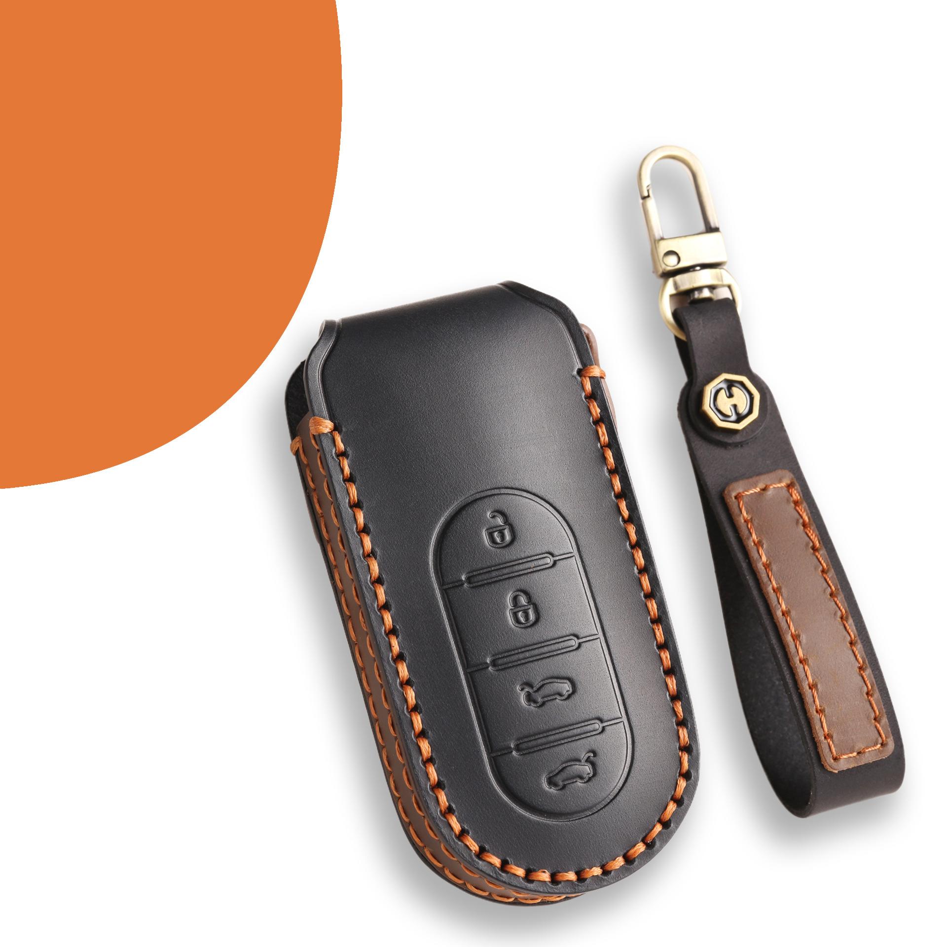 

Applicable to 24 Mercedes-Benz smart elf No. 5 key case bag, new energy car key protection, leather case buckle чёрный