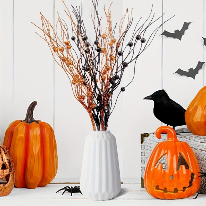 1pcHalloween Artificial Berry Branches Thanksgiving Party Table Glitter Berry Flower Arrangement Autumn Garden Decoration Orname