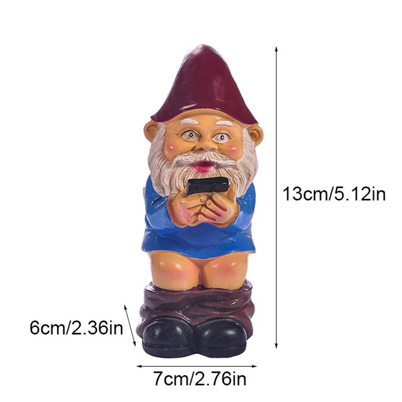 

Reading Phone Gnome On The Throne Garden Statue Home Yard Naughty Figurine Decor