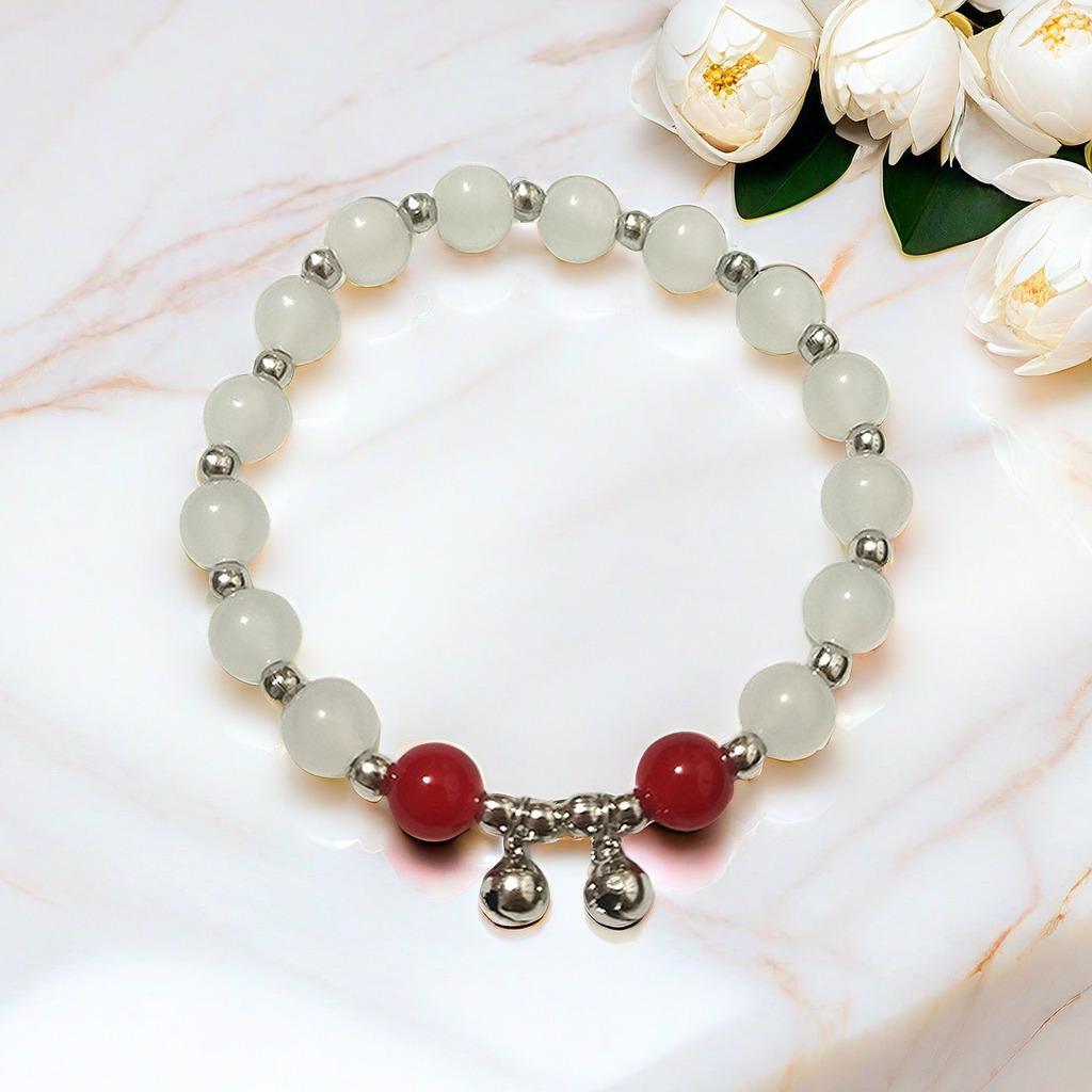 2025 Jadeite Green Jade Rabbit Bracelet: High-End Chinese Style, Year of the Snake, Elegant Women's Niche Beaded Design