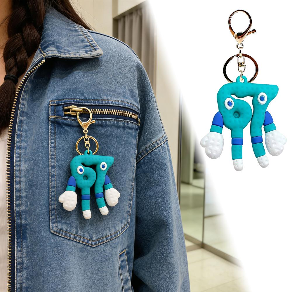 Steal A Brainrot No. 67 Keychain Anime Cartoon Hat Monkey Blue 67 Italian Brainrot Keyring Birthday Christmas New Year Gifts