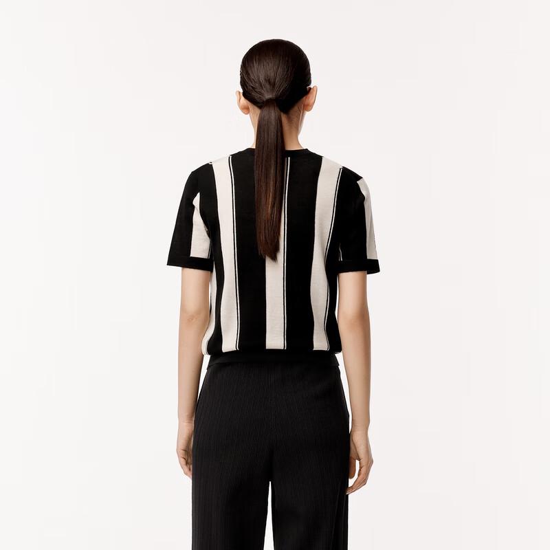 LESS 2024 Summer Casual Short Sleeve Pullover Knit Top