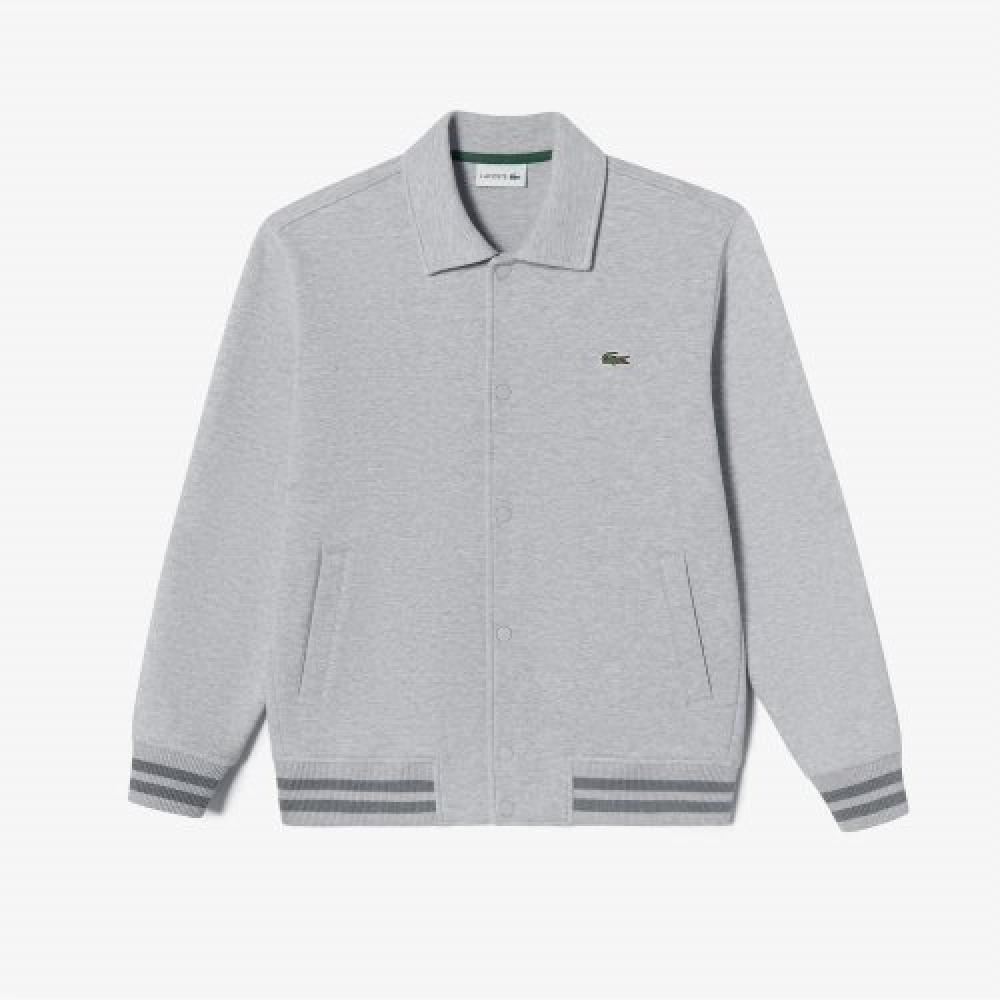 

LACOSTE Мужской спортивный джемпер с воротником [Серый Меланж]