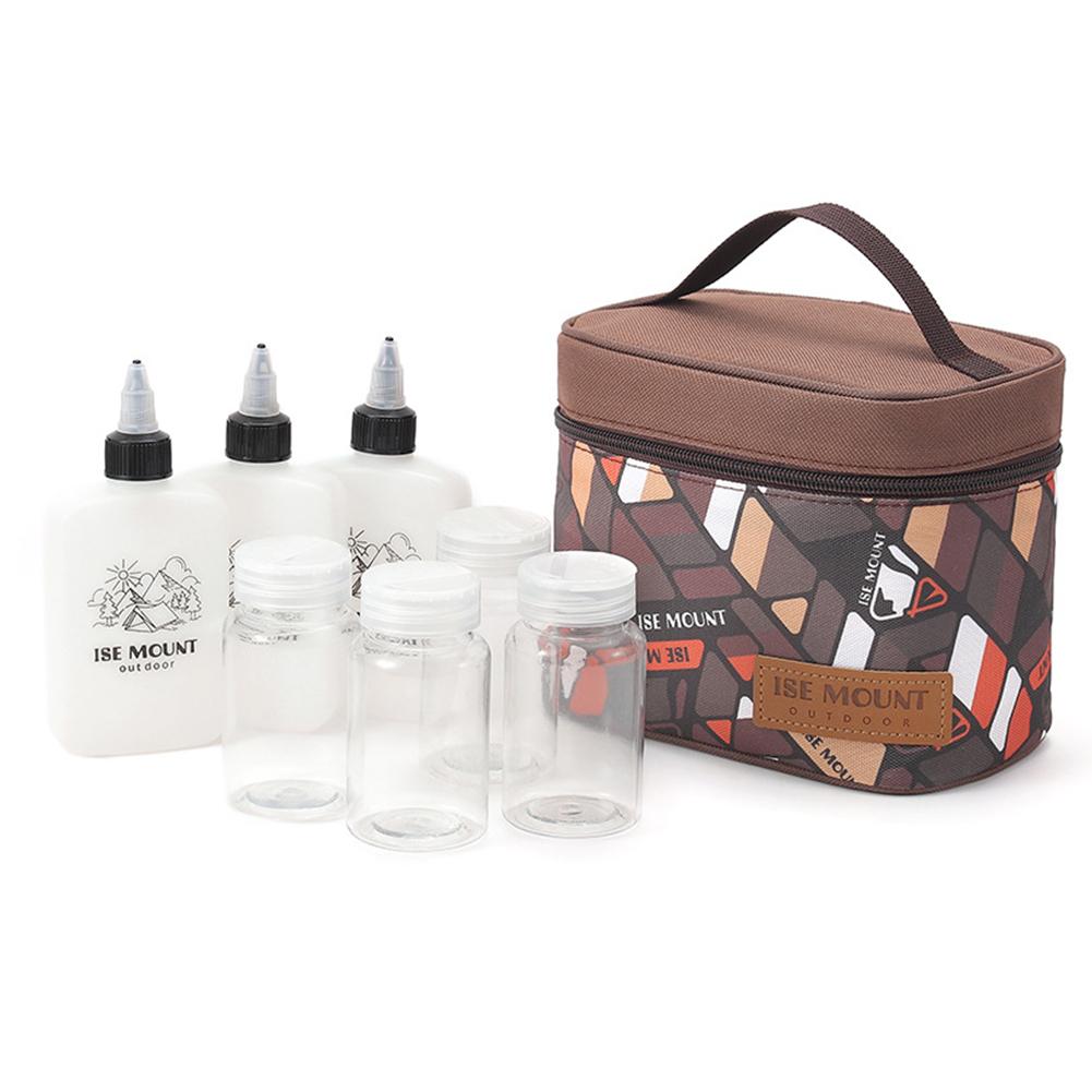 Seasoning Storage Bag Outdoor Spice Bottle Set Portable Folding Canvas Waterproof Capacity Camping Hiking Picnic BBQ Bag