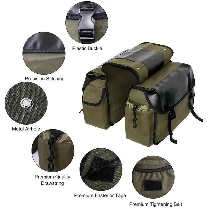 Doppelseitige Fahrradtasche 30-40L Wasserdichte Doppelte Gepäckträgertasche mit Regenhülle für MTB Rennrad Faltrad E-Bike Fahrradzubehör