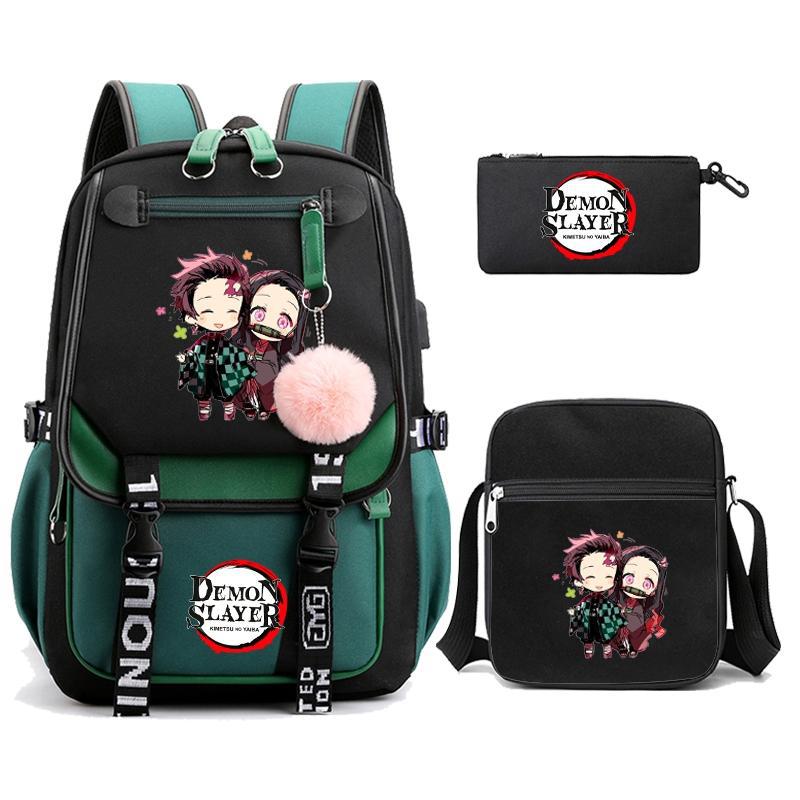 Hot-selling Ghost Extinguishing Peripheral Animation Backpack Campus Trend Primary and Secondary School Students Schoolbag Pencil Bag Shoulder Bag