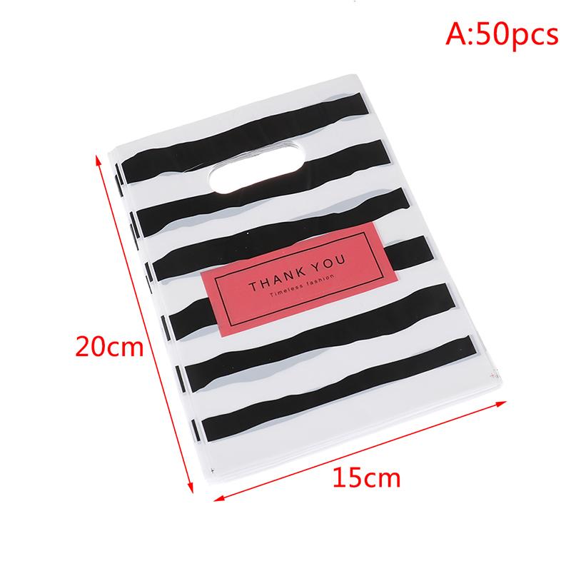 50/100Pcs Mini Thank You Plastic Gift Bags Wedding Candy Bags Shopping Carrier Bags
