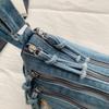 Vintage Denim Bag Crossbody Bag Women's Large Capacity Multi-Pocket Lightweight Shoulder Bag