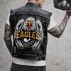 2033 * Eagle Print Street Style Fashionable Men's Denim Vest E-commerce Exclusive Denim Jacket