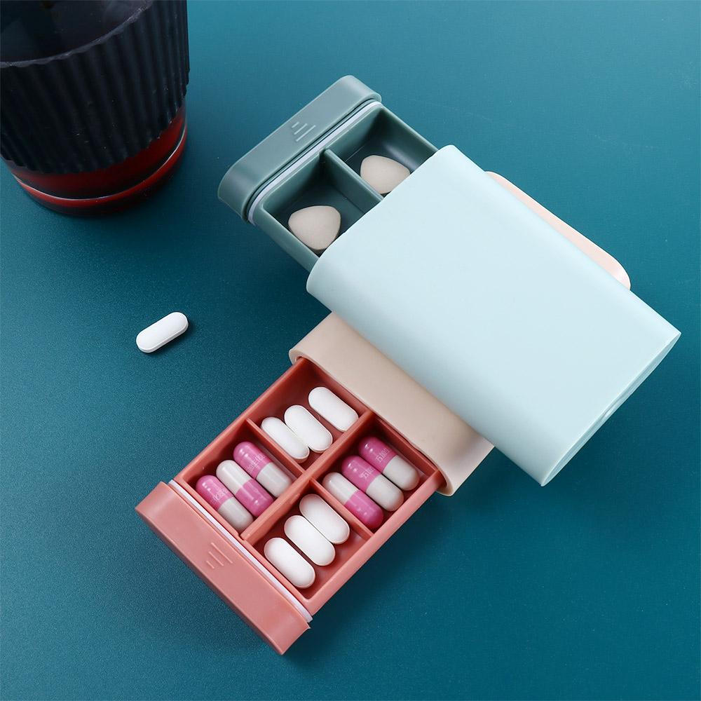 

Sealed Travel Pill Case Dispenser Pill Splitter Holder Pill Medicine Box Tablet Medicine Kit сірий
