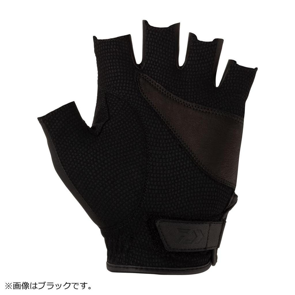 Daiwa Leather Fit Gloves, 5-Cut, DG-1524, Navy, Medium