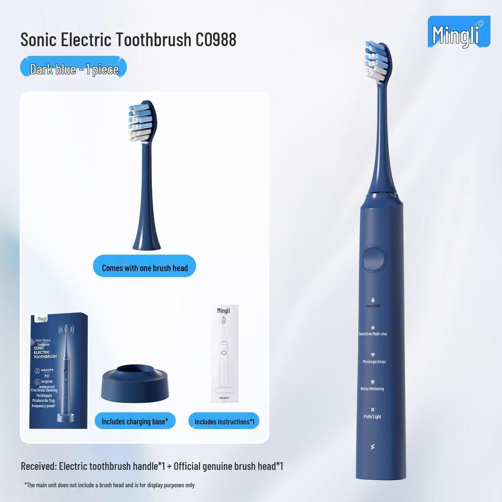 Mingli Sonic Electric Toothbrush: Five Modes, Soft Bristles, Smart Rechargeable, Waterproof, Adult Couple Model.