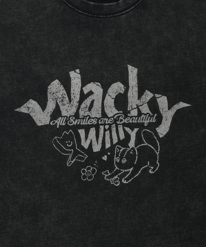 WACKY WILLY Kiki Leo Typographic Sweatshirt Charcoal