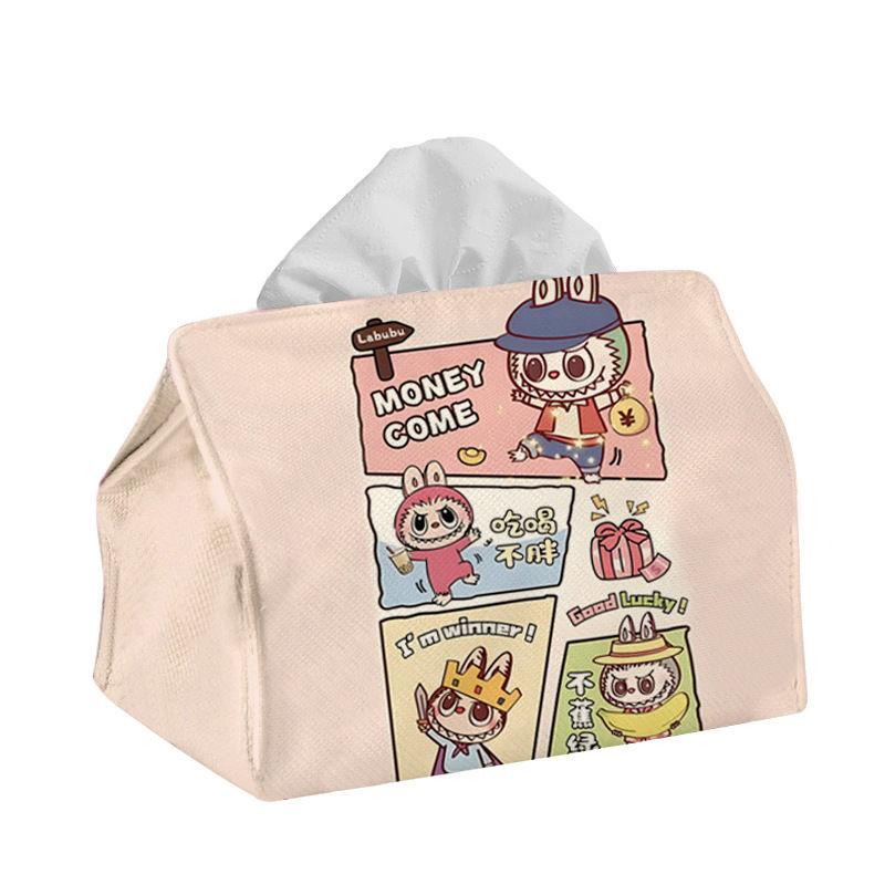 

Cute Labubu Tissue Box, Creative Tissue Box for Home Living Room, Desktop Decoration, Light Luxury Fabric Tissue Napkin Small
