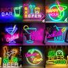 Bar Open Neon,LED Logo Cocktail Glass Shaped Neon Wall Decoration Men Cave Shop Beer Bar Nightclub Wall Decor Room Decor