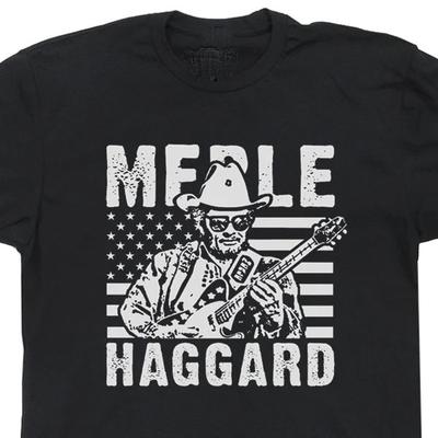 Vintage Merle Haggard Music Star Cotton Black All Size Unisex Shirt Unisex T-Shirt
