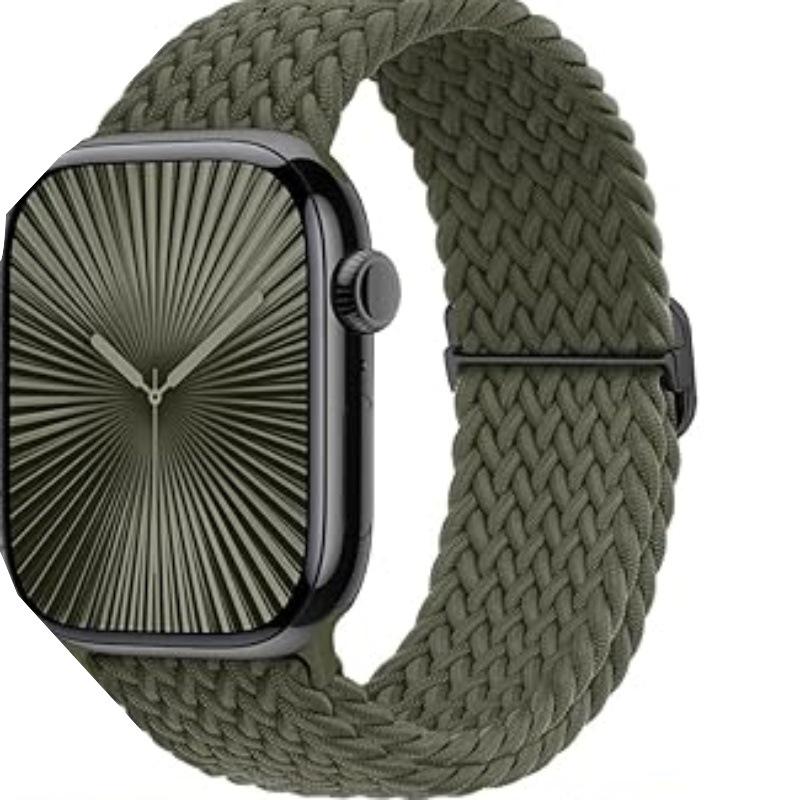 Elastic Woven Nylon Strap for Apple Watch Series 4-10 & Ultra 2