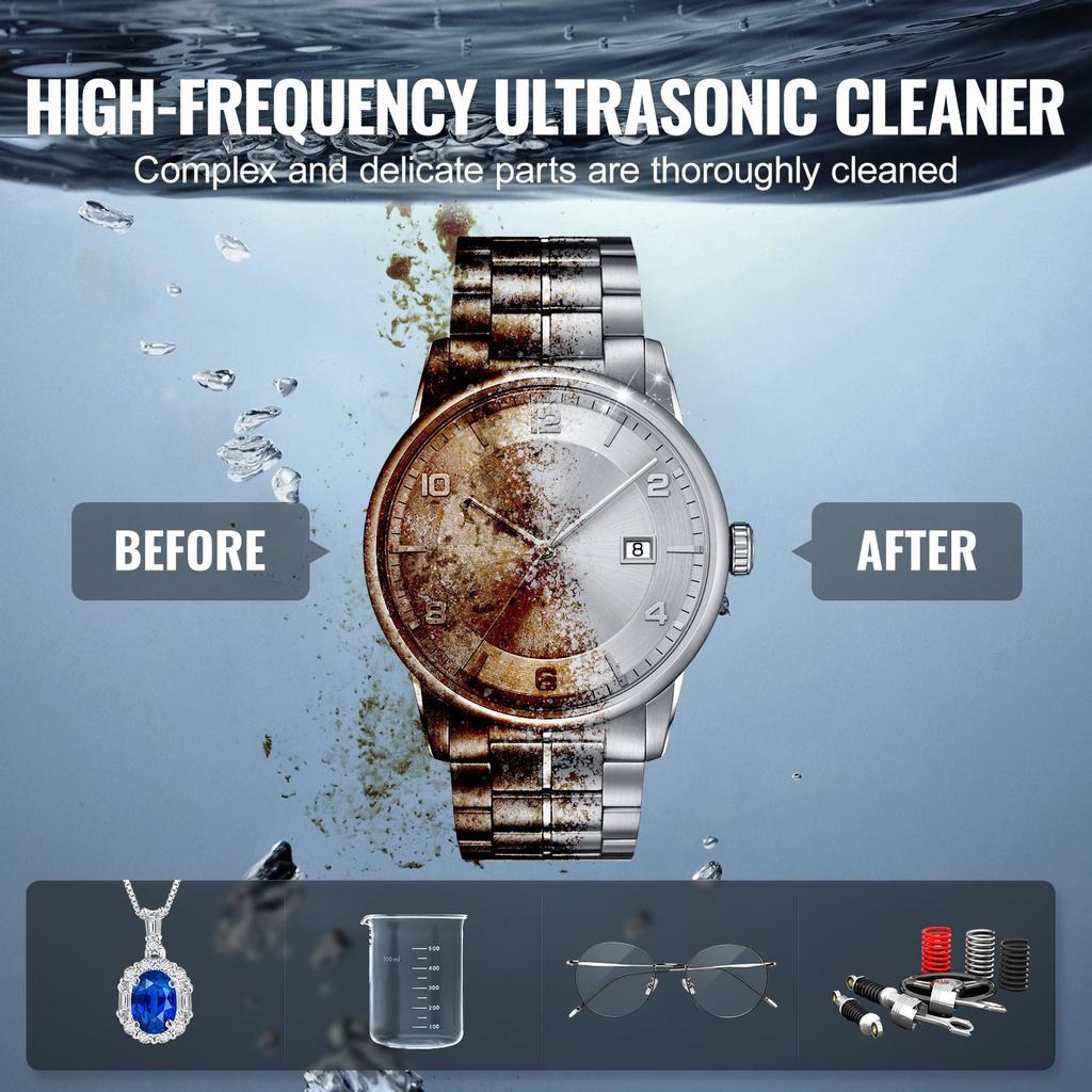 VEVOR 30L Sonic Cleaner, 600W Digital Ultrasonic Cleaning Machine with Upgraded Degassing and Gentle Mode