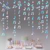 Glitzernde Oberfläche Musiknoten Stern Glitzer Hängendes Banner Hängendes Design Notenelemente Musikalisches Thema Dekoration Sternform