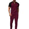Summer Men's Casual Round Neck Short Sleeved Pants Set
