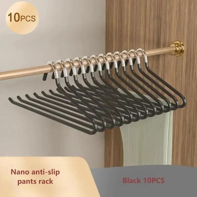 

10pcs Z-Shaped Trouser Rack Goose Type Pants Rack Multi-function Pants Jeans Storage For Household Products Clothes Rack Hanger чорний