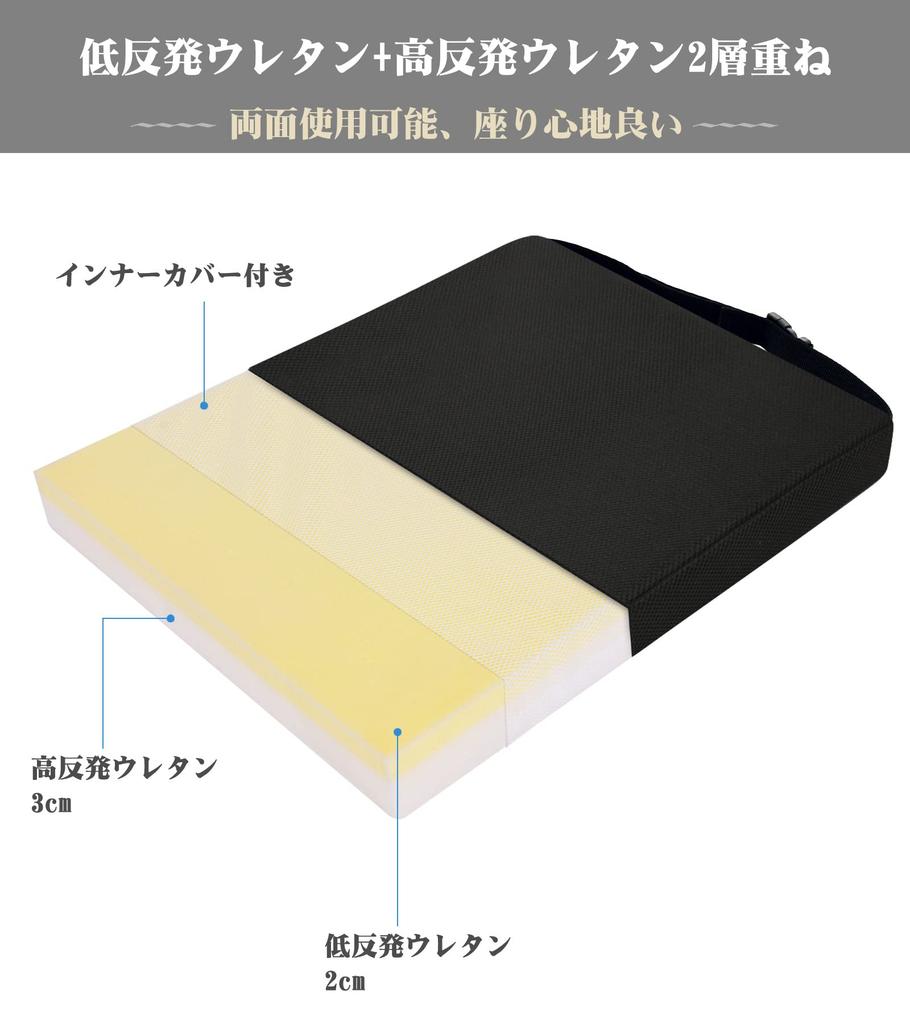 Shinnwa Breathable Gaming Cushion Gaming Cushion Gaming Chair Cushion Chair Cushion Filled with 2cm Low Resilience and 3cm High Resilience Urethane