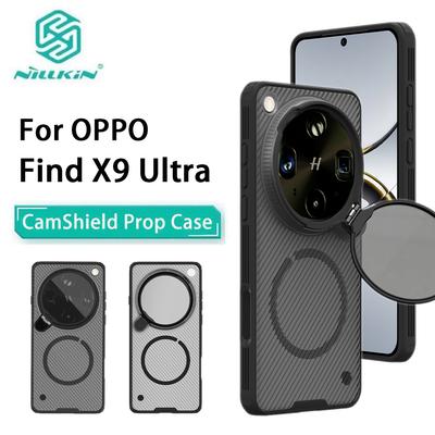 OPPO Find X9 Ultra telefono dėklas Nillkin CamShield Prop Magnetinis Skaidri Versija Kietas PC+TPU Korpusas Atsparus Smūgiams Galinis Dangtelis