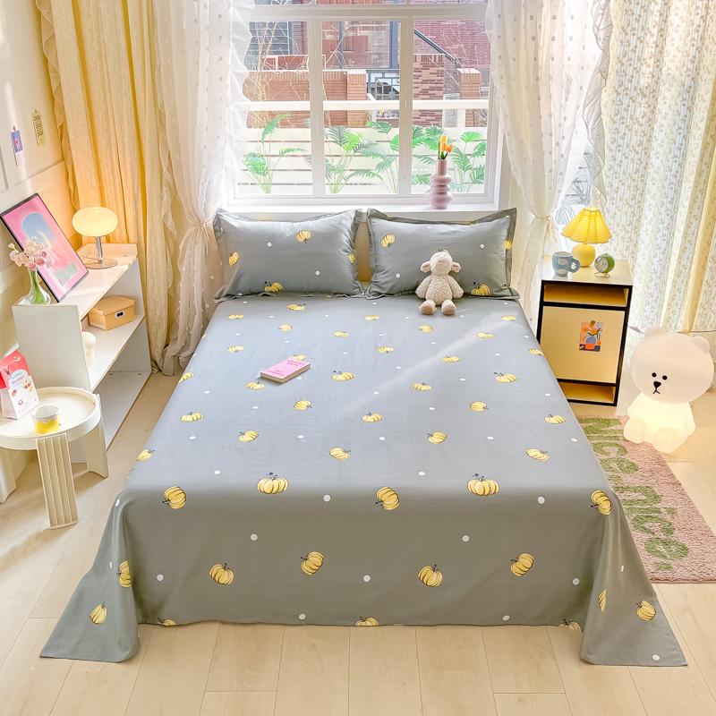 1 Stück Bettlaken aus 100 % Baumwolle im nordischen Stil, bedruckt, Doppel-Top-Kingsize-Bettlaken für Mädchen, Jungen, Kinder, Einzel-, Queen-Size- und Kingsize-Bettwäsche