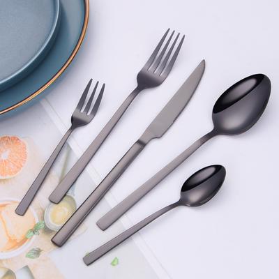 5-teiliges schwarzes Western-Geschirrset aus Edelstahl, Besteckset, Gabel, Messer, sicheres Besteckset, Besteck, Löffel, Geschirr, Spülmaschine